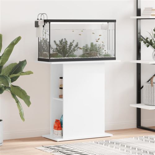 Comparer les prix de vidaXL Support pour aquarium blanc brillant 36x75x72,5 cm