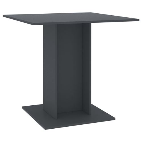 vidaXL Table de salle à manger Gris 80 x 80 x 75 cm Aggloméré