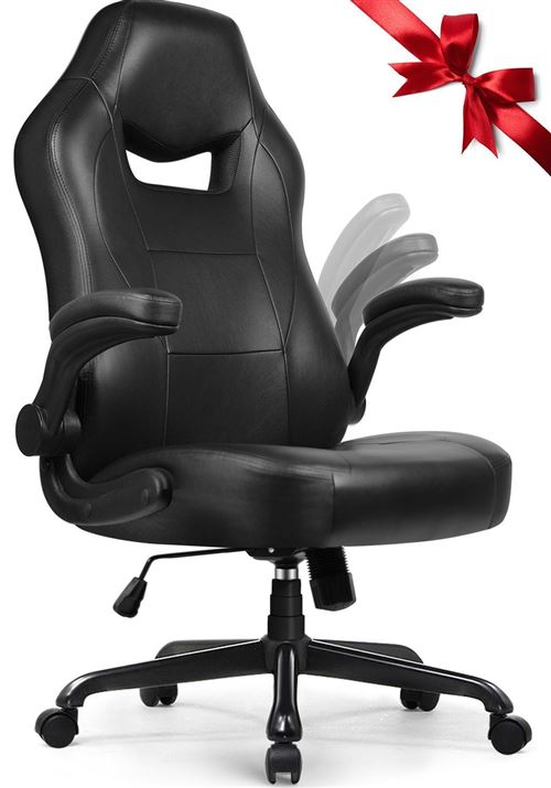 Chaise gaming charge 150kg, fauteuil de bureau ergonomique chaise gamer  inclinable avec accoudoirs pliables, siege gaming dossier haut - Conforama