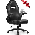 Konix FFF Chaise de bureau gaming - Inclinaison siège 15° - Accoudoirs et  assise rembourrés - Cuir polyuréthane lisse - Noir