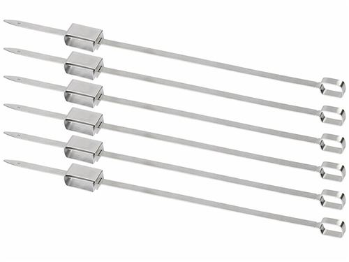 Non Communiqué Rosenstein & Söhne : 6 Brochettes À Barbecue Xxl Avec Poussoir Coulissant