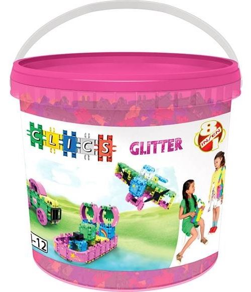 Clics - cb180 - baril - 8 en 1 - glitter - 175 pièces