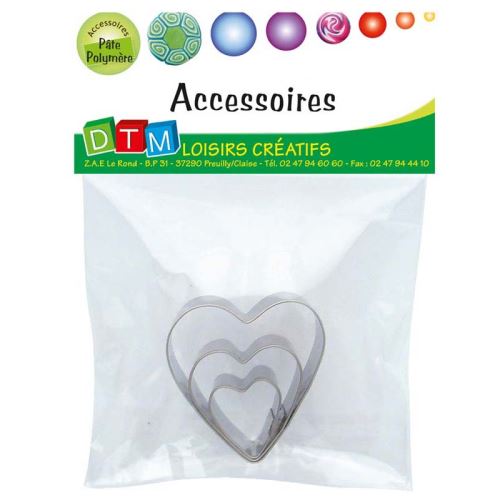dtm loisirs creatifs - emporte piece metal coeur x3