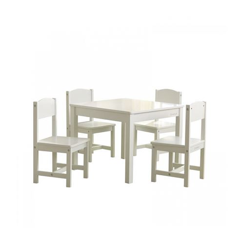 Ensemble Table et 4 chaises Farmhouse Blanc