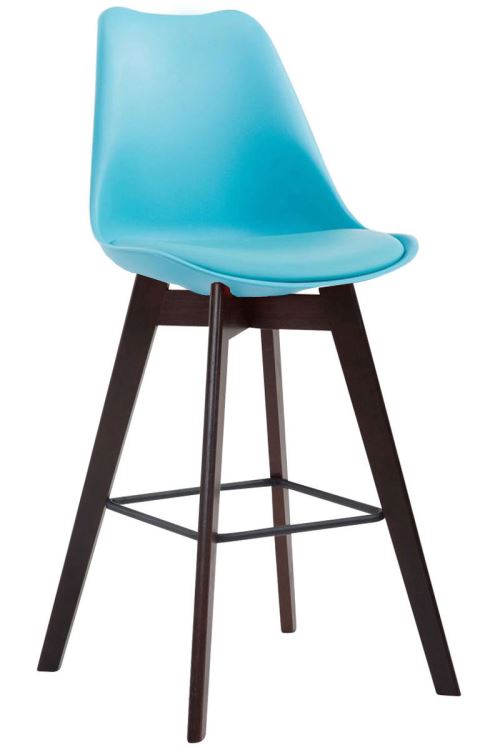 Tabouret de bar Metz à coque plastique , Cappuccino/Bleu