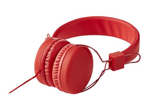 Nedis HPWD1100RD - Koptelefoon - op oor - met bekabeling - 3,5 mm-stekker - rood