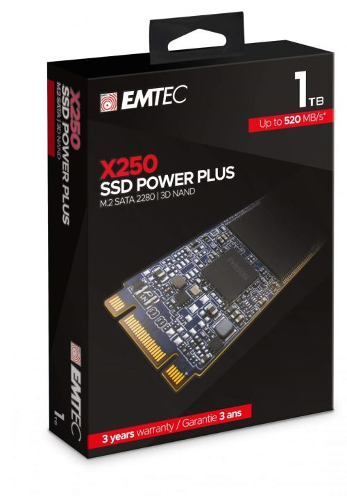 Emtec ECSSD1TX250 - Carte SSD Interne - 2.5'' - SATA - Collection X250 Power Plus - 3D NAND - 1 Tera