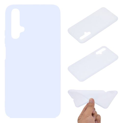 Coque en TPU Matte anti-empreintes digitales de couleur unie blanc pour votre Huawei Nova 5