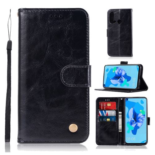 Etui en PU vintage premium avec support noir pour votre Huawei P20 lite (2019)/Nova 5i