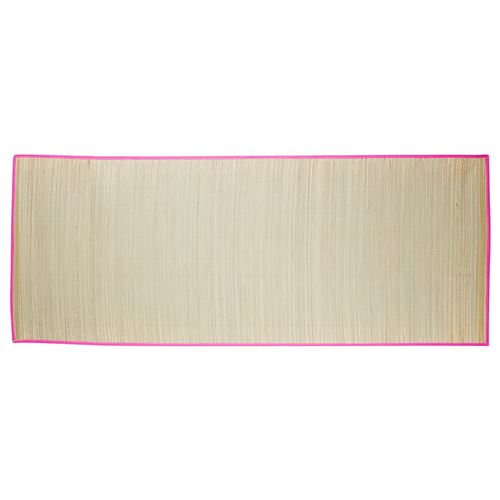 Natte de plage en paille 70x180 cm rose