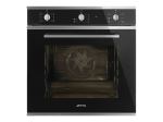 Smeg Selezione SF64M3VN - Four - intégrable - niche - largeur : 55.4 cm - profondeur : 56 cm - hauteur : 58.3 cm - classe A - noir avec des touches d'inox