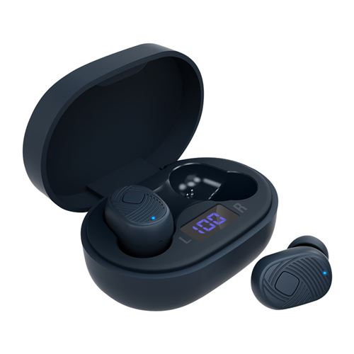 Écouteurs sans-fil Bluetooth 5.0 Autonomie 16H Bouton de contrôle Bleu nuit