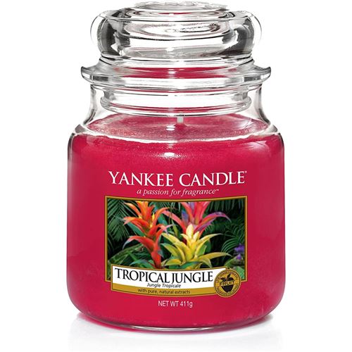 Yankee Candle - Bougie jarre en verre Jungle tropical Moyen modèle