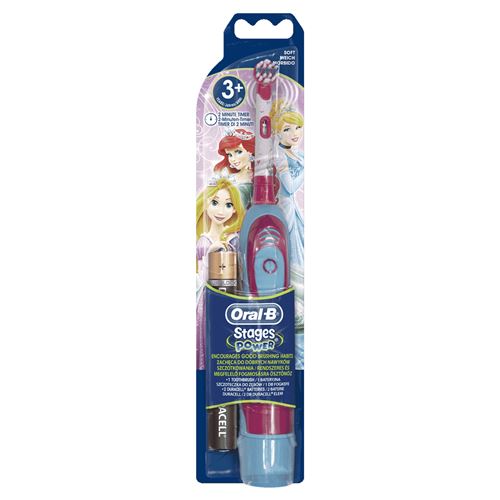 Oral-B Brosse à Dents à Piles pour Enfant Cars ou Princesses de Disney
