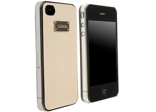 Krusell Luna UnderCover - Beschermende bedekking voor mobiele telefoon - leer, polycarbonaat - zand - voor Apple iPhone 4