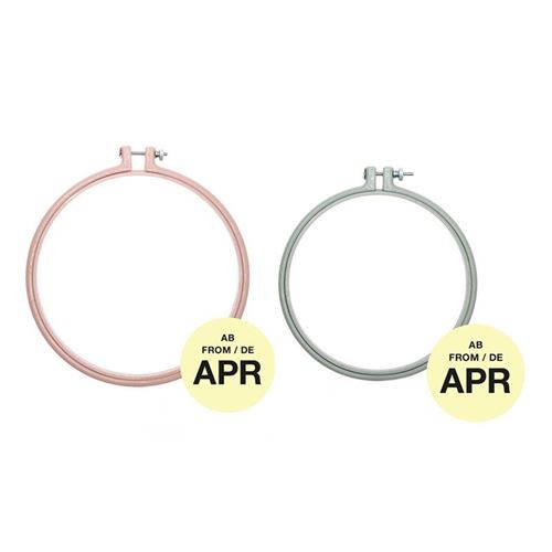 2 anneaux de broderie - rose poudré 17,8 cm + menthe 15,2 cm - Rico Design