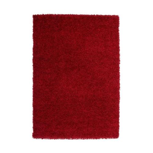 TRENDY Tapis de salon Shaggy en polypropylene - 160 x 230 cm - Rouge
