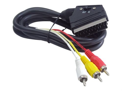 INECK® Adaptateur péritel vers 3 fiches RCA IN/OUT + Adaptateur S