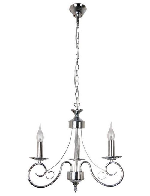 Paris Prix - Lustre Suspension 3 Têtes Classique sola 51cm Chrome