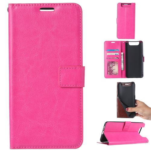 Etui en PU Cheval fou rose avec support pour votre Samsung Galaxy A80/A90