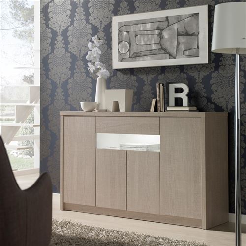 Buffet 4 portes 1 tiroir Chêne clair 180 cm - BOTEKIA