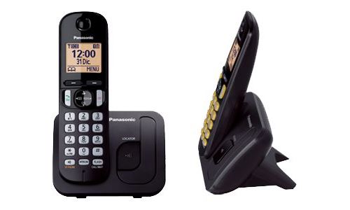 Panasonic KX-TGC212 - Téléphone sans fil avec ID d'appelant/appel en instance - DECTGAP - (conférence) à trois capacité d'appel - noir + combiné supplémentaire