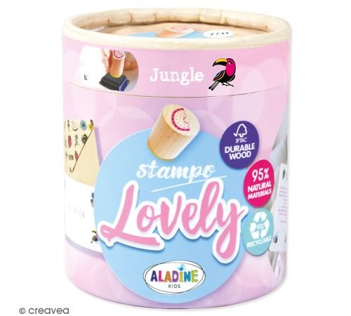 Kit de tampons bois Stampo Lovely - Tropical - 15 pcs