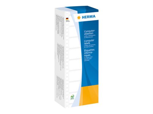  HERMA Computer labels - Papier - mat - auto-adh&eacute;sif permanent - perfor&eacute; - blanc - 88.9 x 35.7 mm 4000 &eacute;tiquette(s) &eacute;tiquettes de pliage continu 