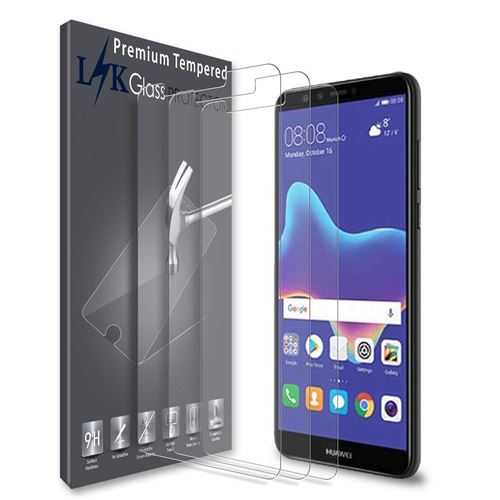 Huawei Y9 2018 - Enjoy 8 Plus Vitre protection d'ecran en verre trempé incassable protection integrale Full 3D Tempered Glass - [Lot de 3 Pieces]