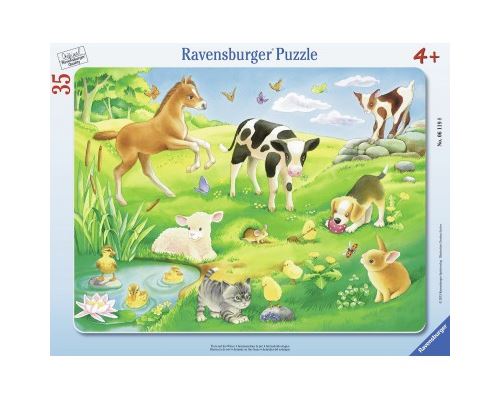 Puzzle 35 Pièces : Puzzle Cadre - Animaux dans le Pré, Ravensburger