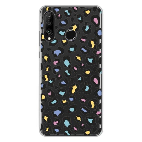 Coque en silicone imprimée compatible Huawei P30 Lite Léopard coloré