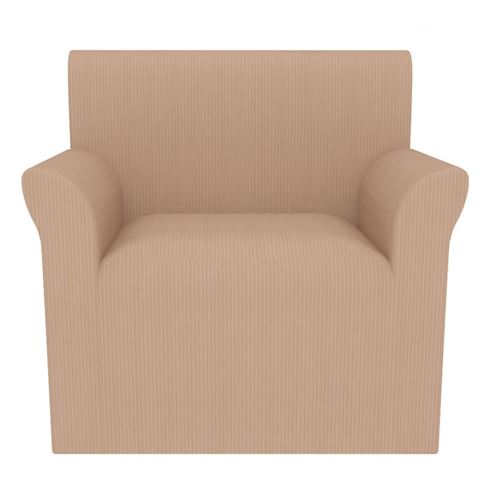 vidaXL Housse extensible de fauteuil Larges rayures Beige