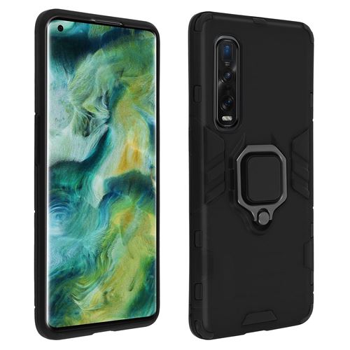 Avizar Coque Pour Oppo Find X2 Pro Antichoc Multicouche Bague Support Vidéo Noir