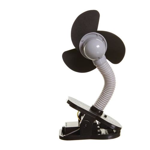 dreambaby ventilateur de poussette a clipser - gris et noir