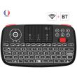 Rii i4: Mini Clavier sans Fil, 2 en 1 (Bluetooth & Wireless 2.4Ghz), AZERTY, rétro-éclairé,TouchPad, pour iOS, Android, Android Box, Smartphone, PS4, Xbox, Apple TV, Tablet, Consoles, PC