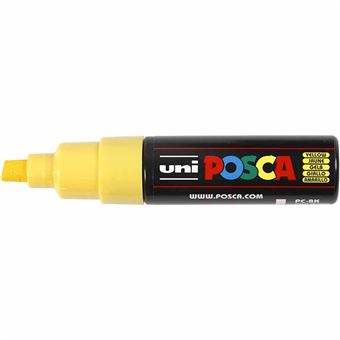 Marqueur Posca PC8K Pointe Large Biseautée Jaune