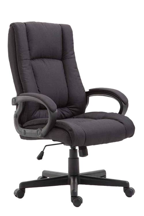 Fauteuil de Bureau XL Sparta en Tissu - Chaise de bureau avec Hauteur Réglable et Pivotante - Couleur Noir