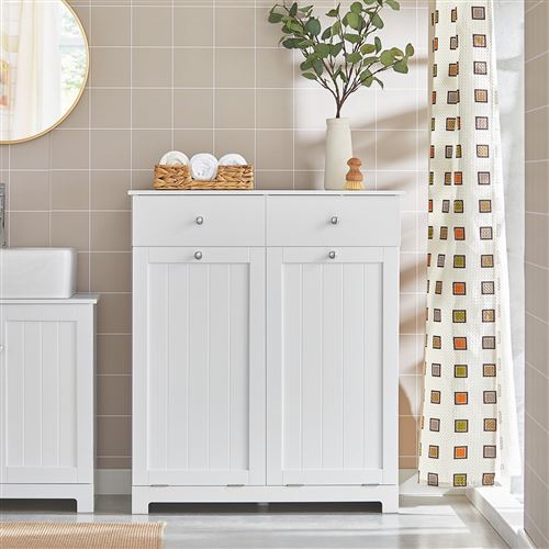 Meuble Bas de Salle de Bain Armoire Toilette,SoBuy BZR33-W