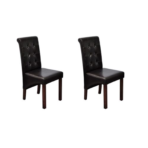 vidaXL Chaise de salle à manger 2 pcs Cuir artificiel Marron