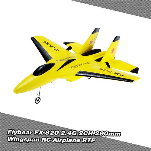 Avion, Goolsky Flybear FX-820 Hélicoptère Télécommande SU-35 Planeur 290mm Envergure EPP Micro Intérieur RC Drone RTF 2.4G 2CH Jouet