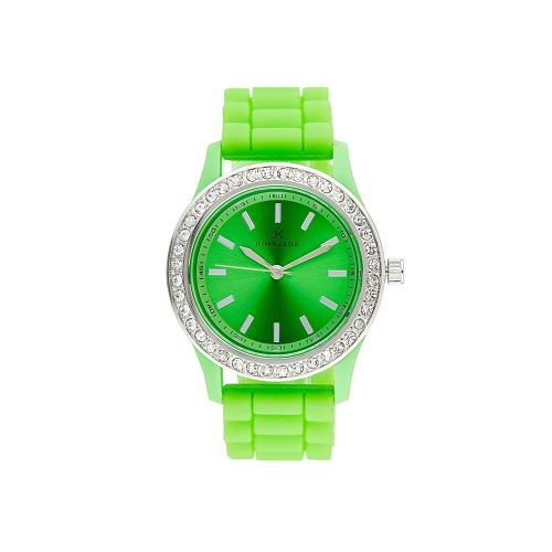 Montre Femme Kim & Jade Cadran En Plastic Vert Et Bracelet Vert En Acier 2032L-GN