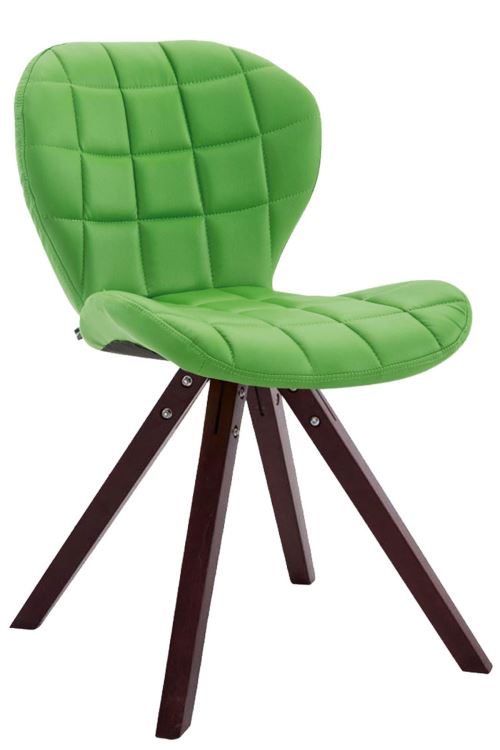 Chaise visiteur Alyssa similicuir piètement carré , Cappuccino/Vert