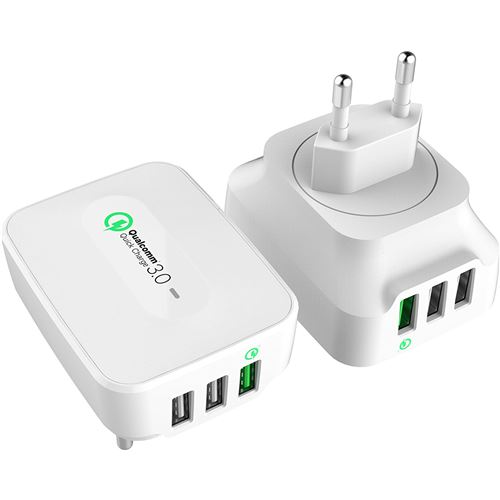 Real Power 163720 3 Port USB charger QC murale 3.0