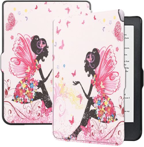 Etui à Rabat pour Kobo Clara HD Liseuse eBook Fille et Papillon