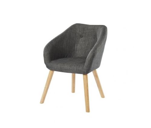 Hilda fauteuil - tissu gris anthracite - scandinave - l 62 x p 60 cm