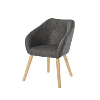 Hilda Fauteuil Tissu Gris Anthracite Scandinave L 62