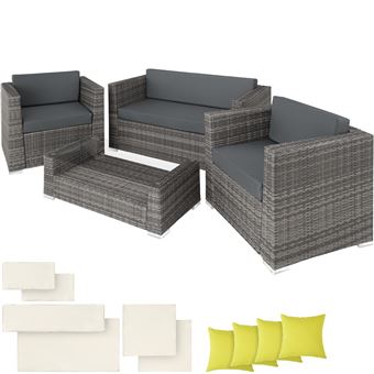 127 Sur Tectake Salon De Jardin Munich 2 Fauteuils 1 Canape 1