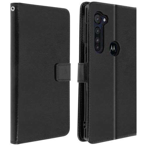 Étui pour Motorola Moto G Pro Housse Portefeuille Support Vidéo Vintage Dragonne Noir
