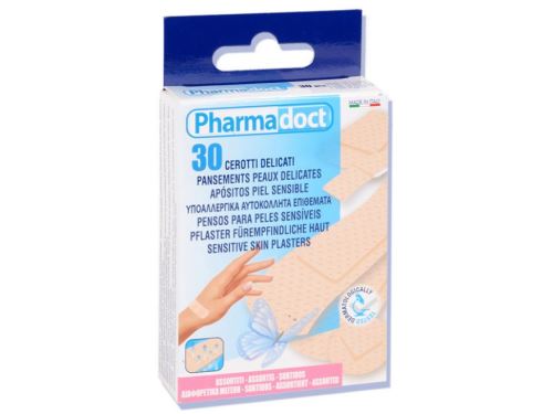 Pharmadoct 30 Pansements Peaux Délicates Assortis 5 Tailles Microperforés