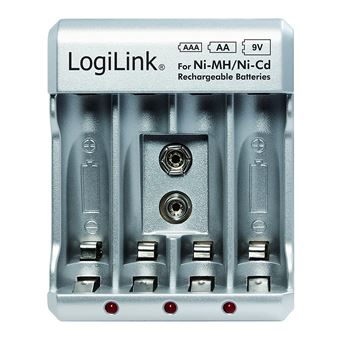 'LogiLink pa0168 Chargeur de batterie pour batteries &quot;AA/AAA/9 V NI-MH/Ni-Cd Argent - 1